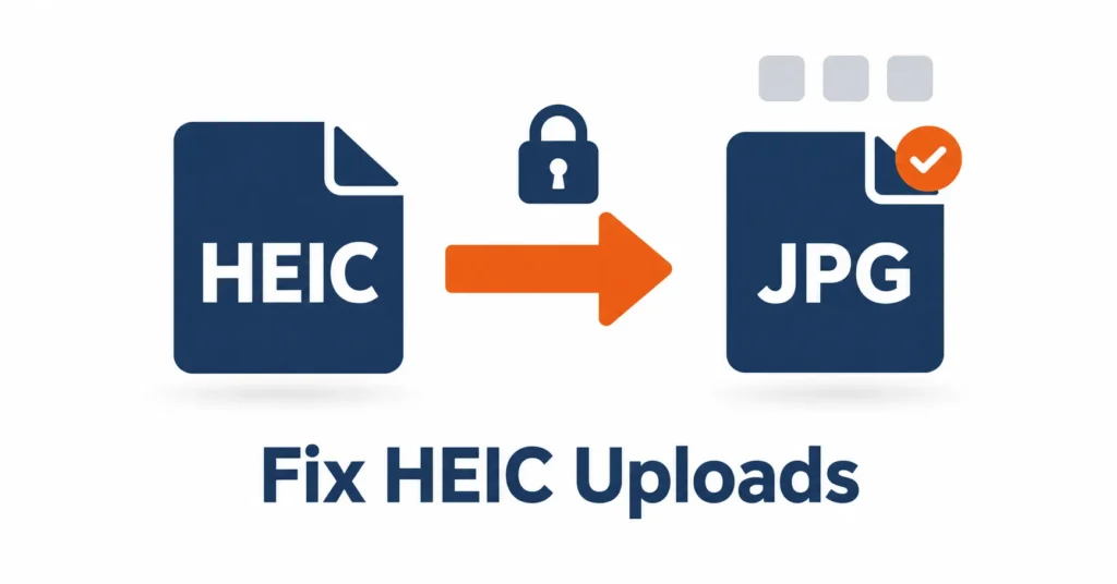 Heic not supported on social media: heic file icon converting to jpg before upload
