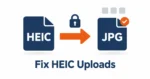 Heic not supported on social media: heic file icon converting to jpg before upload
