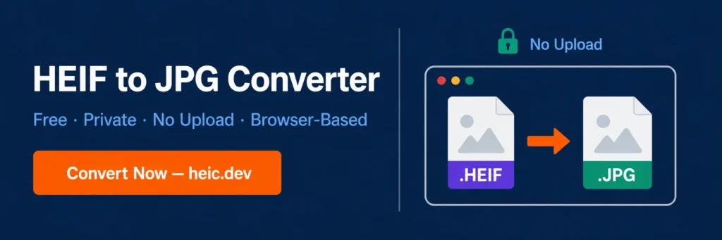 Heic. Dev heif to jpg converter — free, private, browser-based conversion tool